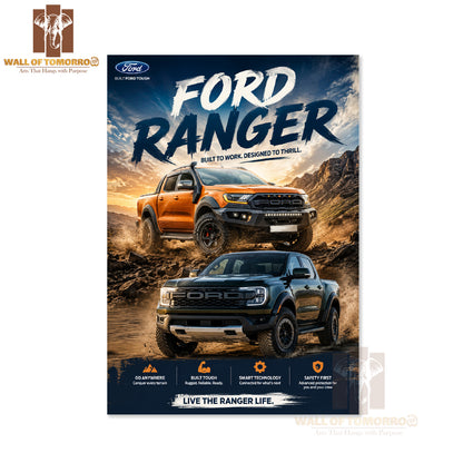 Ford Ranger Vehicle High Quality Unframed Poster Print & Waterproof Poster Print Wall Décor in Sri Lanka