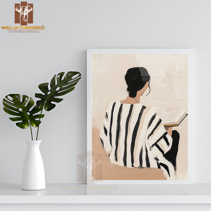 The Reading Hour Painting High Quality Glass Frame Wall Décor
