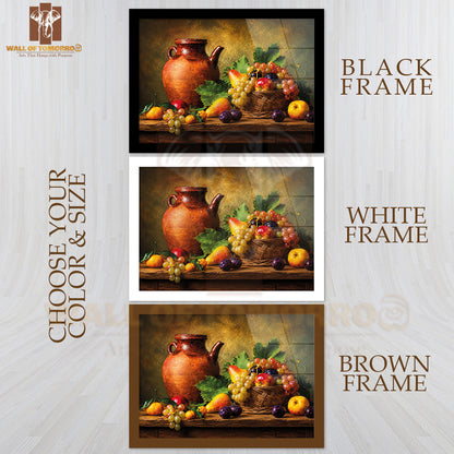 Fruits on Table Kitchen & Restaurant High Quality Glass Frame Wall Décors in Sri Lanka