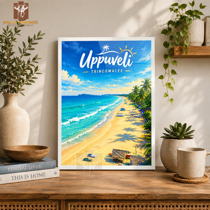 Uppuveli Beach, Trincomalee  Sri Lanka Travel High Quality Glass Frame Wall Décor