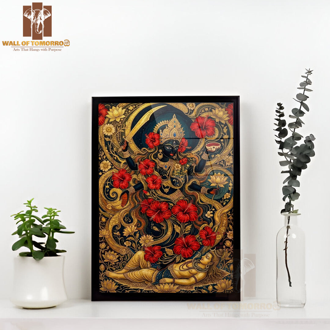 Hindu Goddess Kali Religious High Quality Glass Frame Wall Décors in Sri Lanka