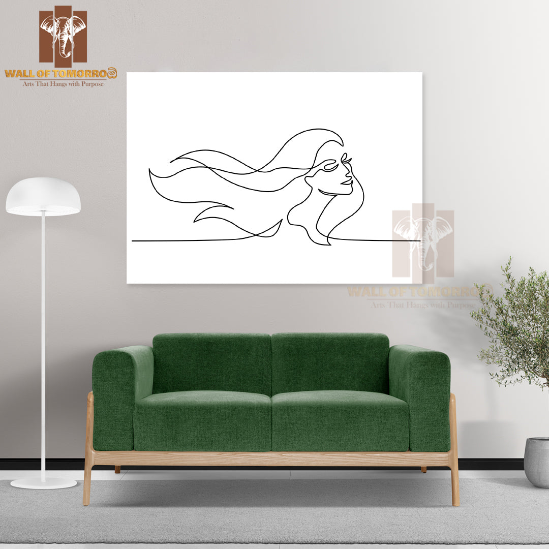 Abstract Portrait of Pretty Young Woman High Quality Unframed Poster Print & Waterproof Poster Print Wall Décor