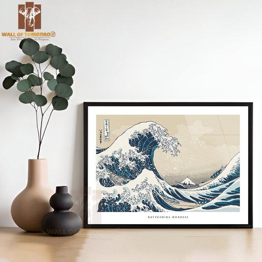 The Great Wave By Katsushika Hokusai High Quality Glass Frame Wall Décor