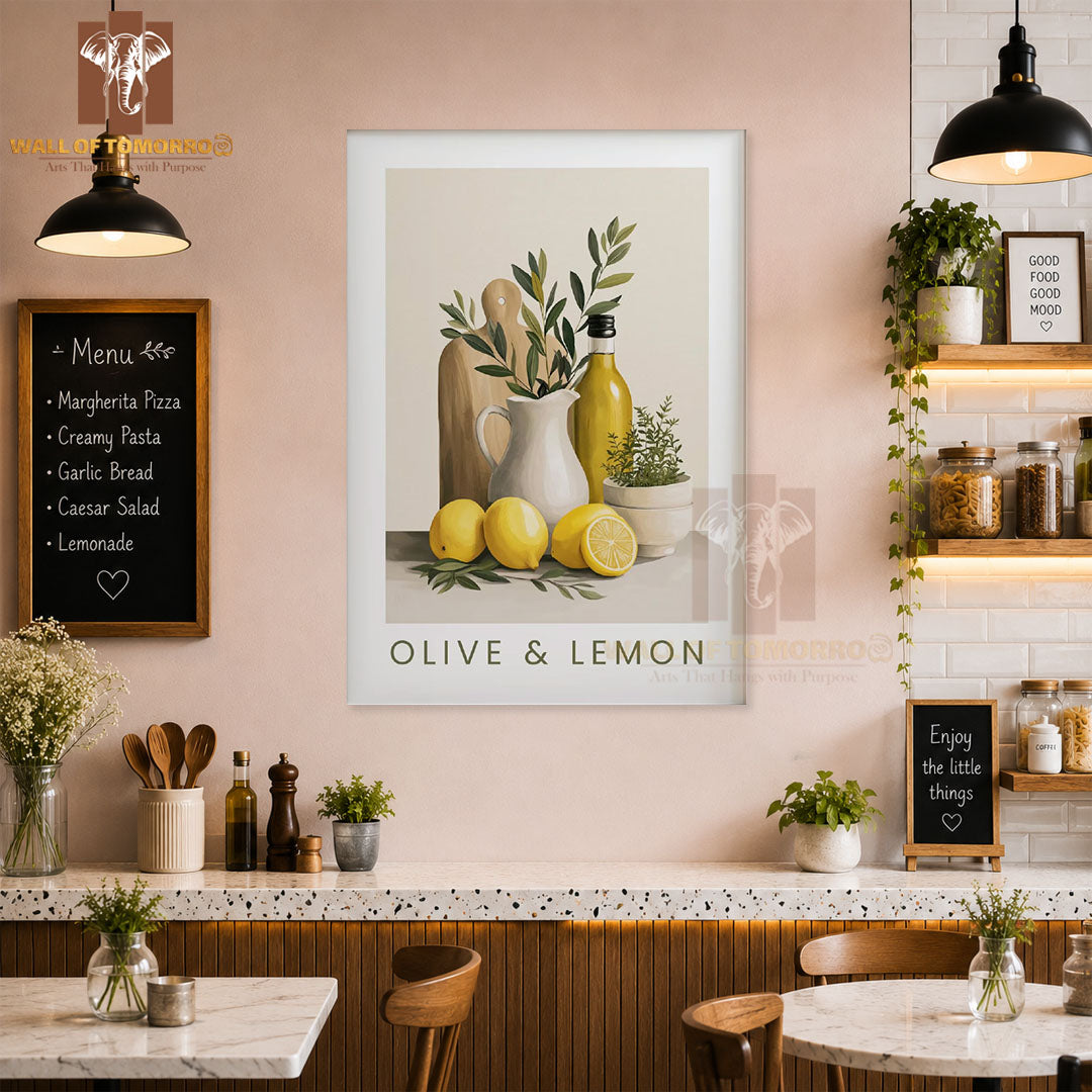 Olive & Lemon Kitchen & Restaurant High Quality Unframed Poster Print & Waterproof Poster Print Wall Décor in Sri Lanka