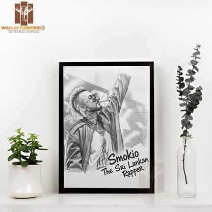 Sri Lankan Rap Star - Smokio High Quality Glass Frame Wall Décor