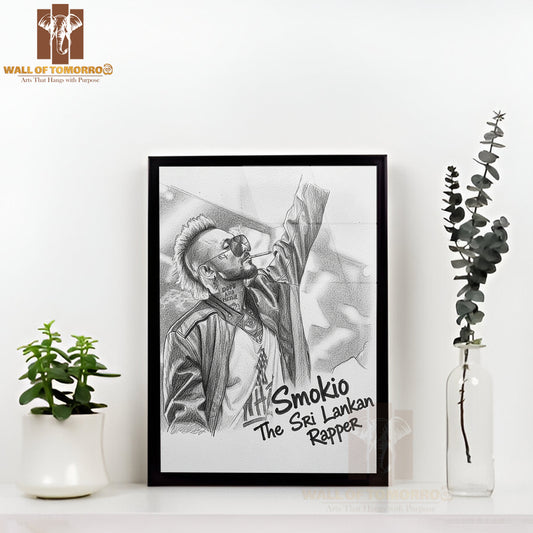 Sri Lankan Rap Star - Smokio High Quality Glass Frame Wall Décor