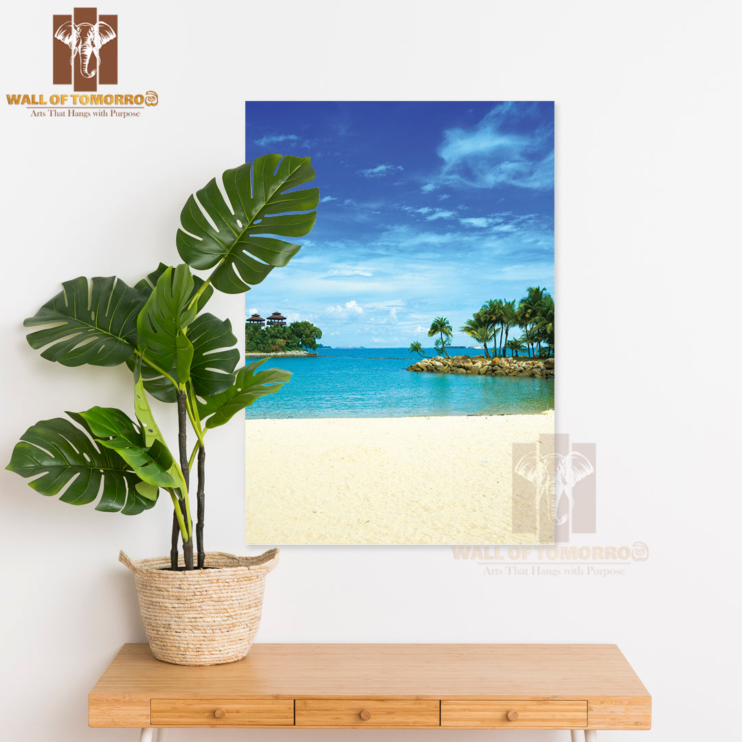 Beautiful Secluded Lagoon Beach in The Tropics High Quality Unframed Poster Print & Waterproof Poster Print Wall Décor
