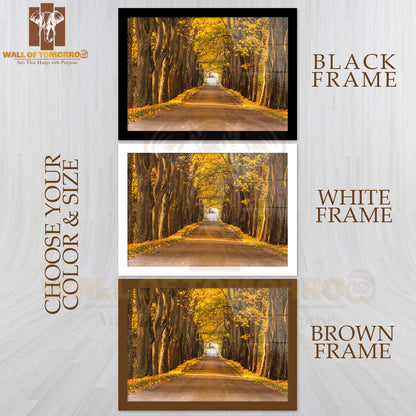 Mazuren Yellow Autumn & The Road High Quality Unframed Poster Print & Waterproof Poster Print Wall Décor