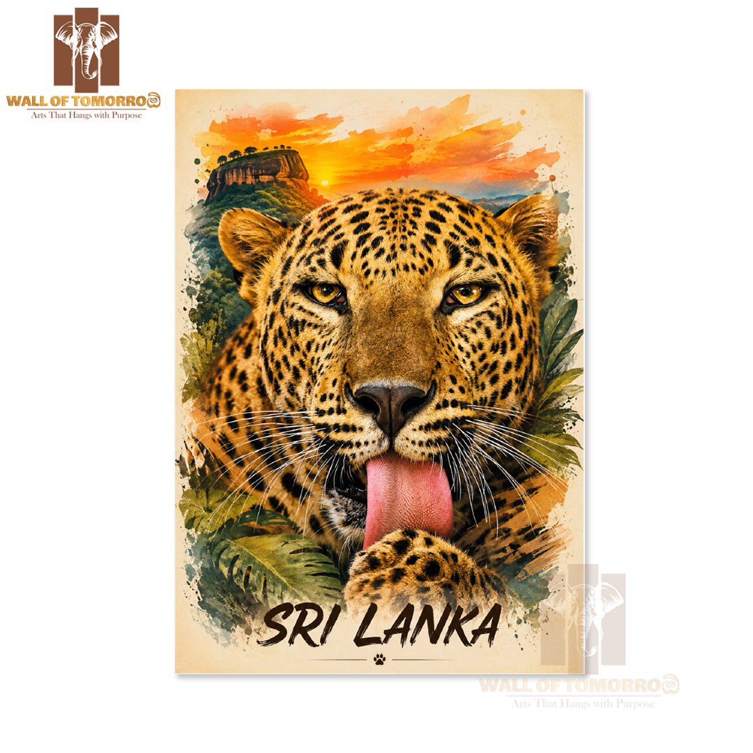 Leopard (Kotiya) Sri Lanka Travel Animals High Quality Unframed Poster Print & Laminated Poster Print Wall Décor