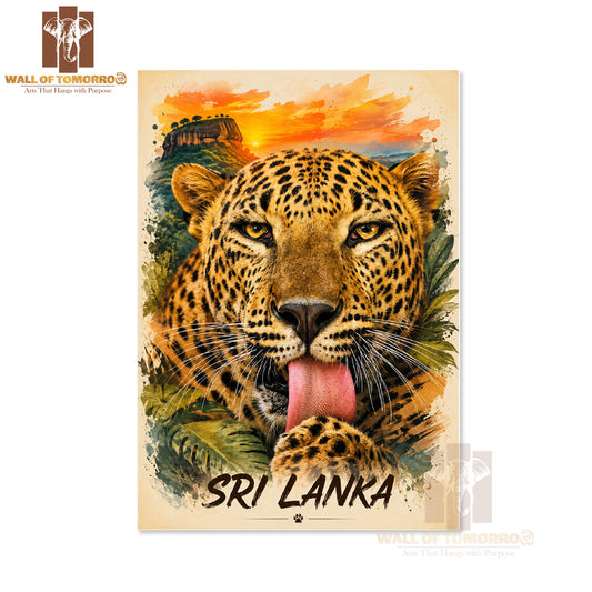 Leopard (Kotiya) Sri Lanka Travel Animals High Quality Unframed Poster Print & Laminated Poster Print Wall Décor