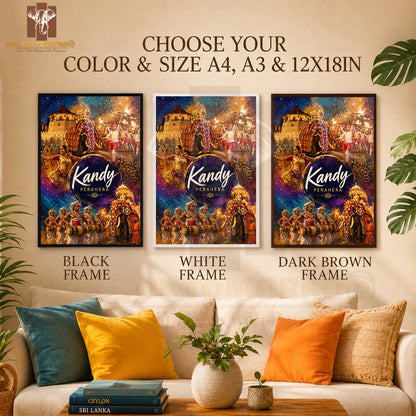Kandy Perahera Sri Lanka Travel High Quality Glass Frame Wall Décor
