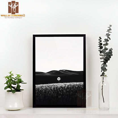 Whisper Of Nature B&W High Quality Glass Frame Wall Décor