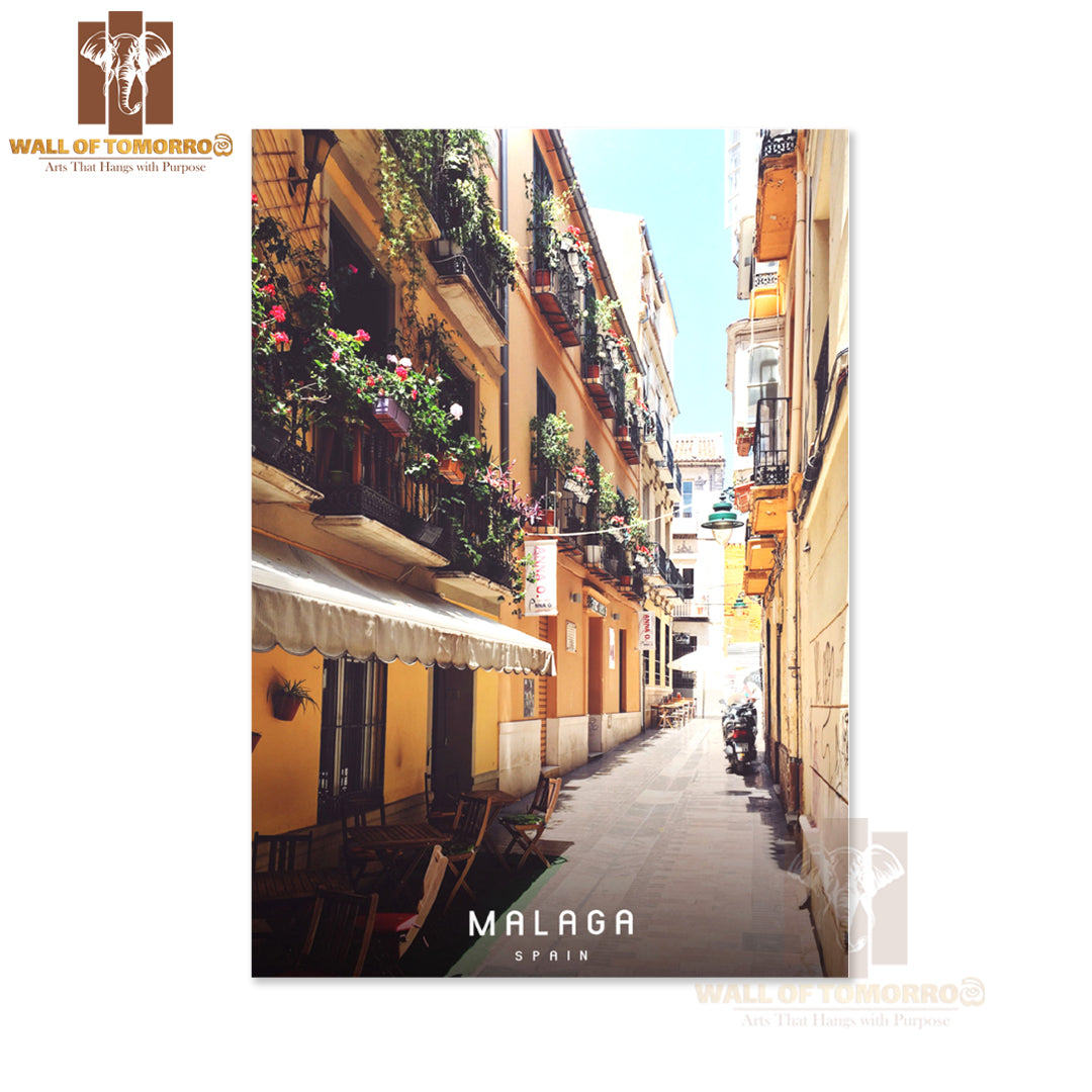 Narrow Street With A Few Chairs and Tables High Quality Unframed Poster Print & Waterproof Poster Print Wall Décor