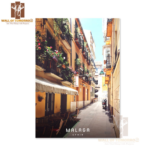 Narrow Street With A Few Chairs and Tables High Quality Unframed Poster Print & Waterproof Poster Print Wall Décor