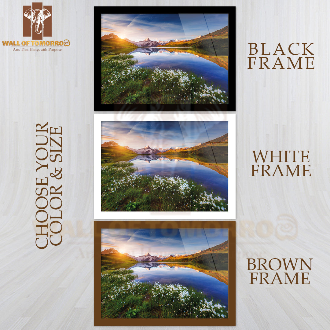 Great View of Mt. Schreckhorn And Wetterhorn Above Bachalpsee Lake High Quality Unframed Poster Print & Waterproof Poster Print Wall Décor