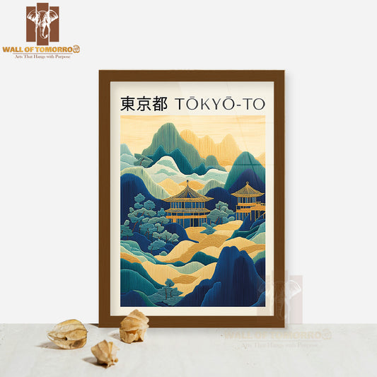 Tokyo-To Japandi Art High Quality Glass Frame Wall Décor