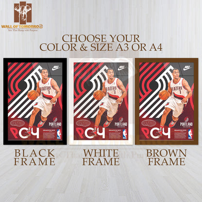 Famous Team, Basketball Player Sports High Quality Glass Frame Wall Décor