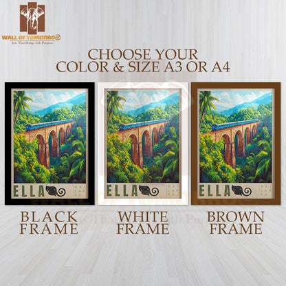 Nine Arches Bridge Travel, Ella, Sri Lanka High Quality Glass Frame Wall Décor