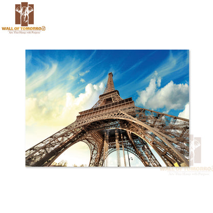 Paris Beautiful View of Eiffel Tower with Sky Sunset Colors High Quality Unframed Poster Print & Waterproof Poster Print Wall Décor