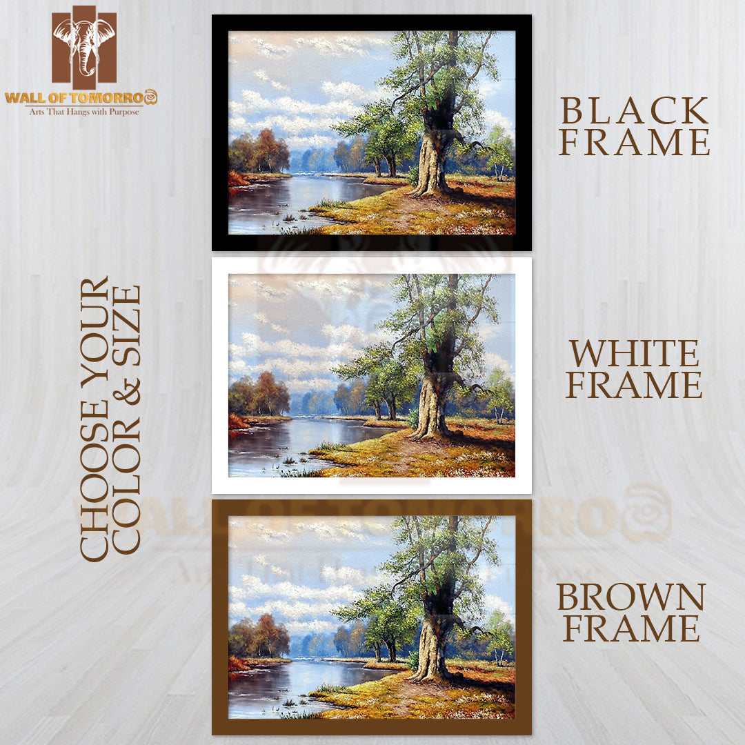 River, Oil Paintings Rural Landscape High Quality Unframed Poster Print & Waterproof Poster Print Wall Décor