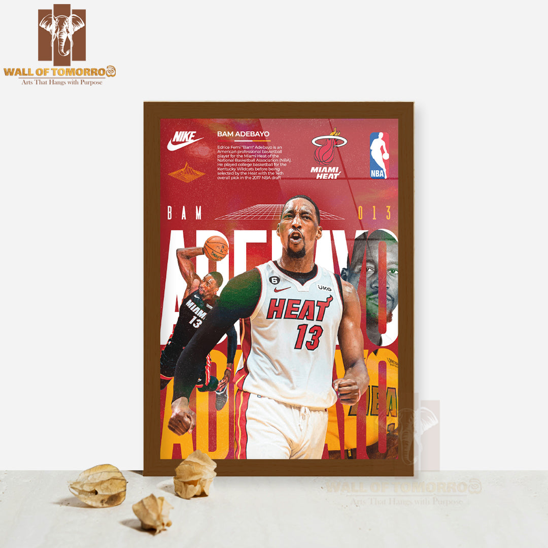 Famous Basketball Team Player Miami Sports High Quality Glass Frame Wall Décor
