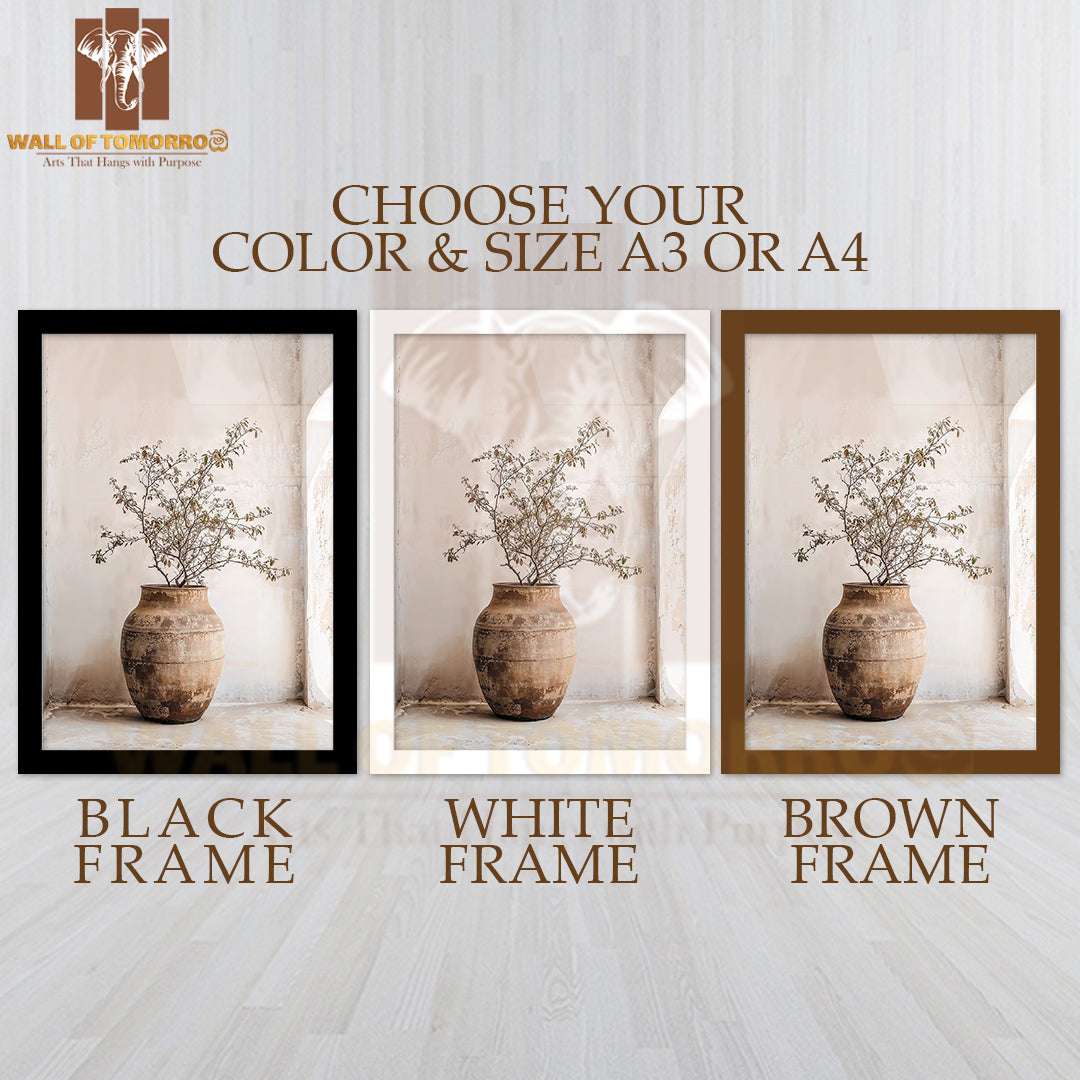 Boho Flower Pot High Quality Glass Frame Wall Décor