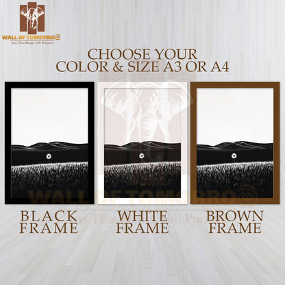 Whisper Of Nature B&W High Quality Glass Frame Wall Décor