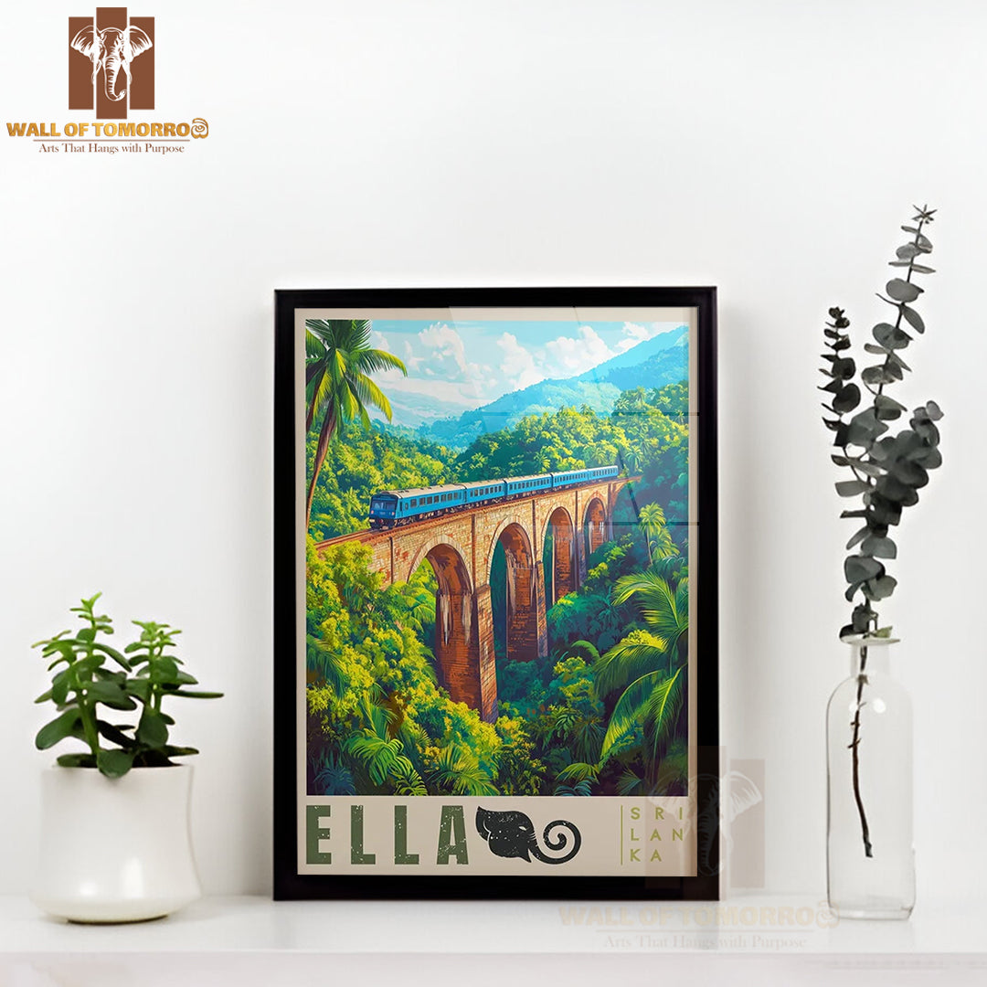 Nine Arches Bridge Travel, Ella, Sri Lanka High Quality Glass Frame Wall Décor
