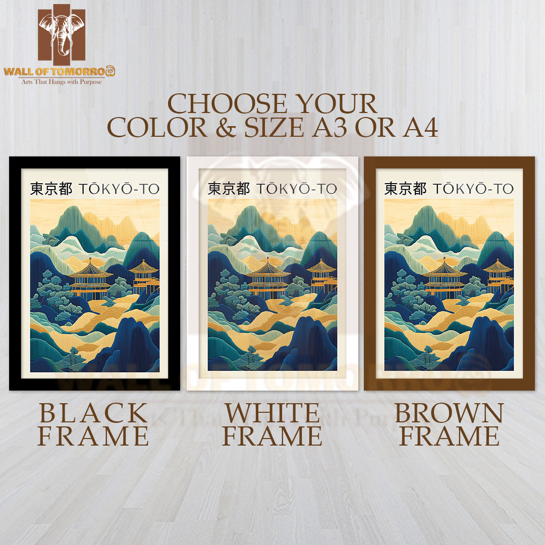 Tokyo-To Japandi Art High Quality Glass Frame Wall Décor