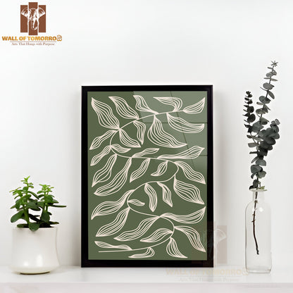 Various Leaves in Different Shades of Green High Quality Glass Frame Wall Décors in Sri Lanka