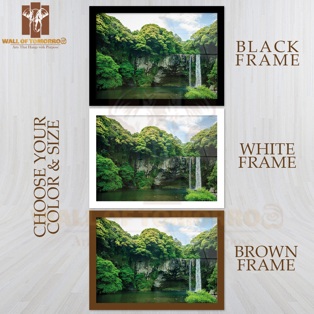 Cheon Jiyeon Waterfall Is a Waterfall On Jeju Island, South Korea High Quality Unframed Poster Print & Waterproof Poster Print Wall Décor