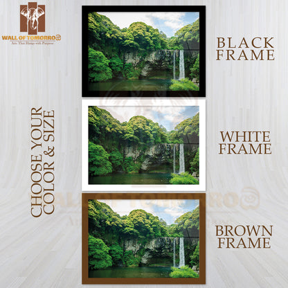 Cheon Jiyeon Waterfall Is a Waterfall On Jeju Island, South Korea High Quality Unframed Poster Print & Waterproof Poster Print Wall Décor