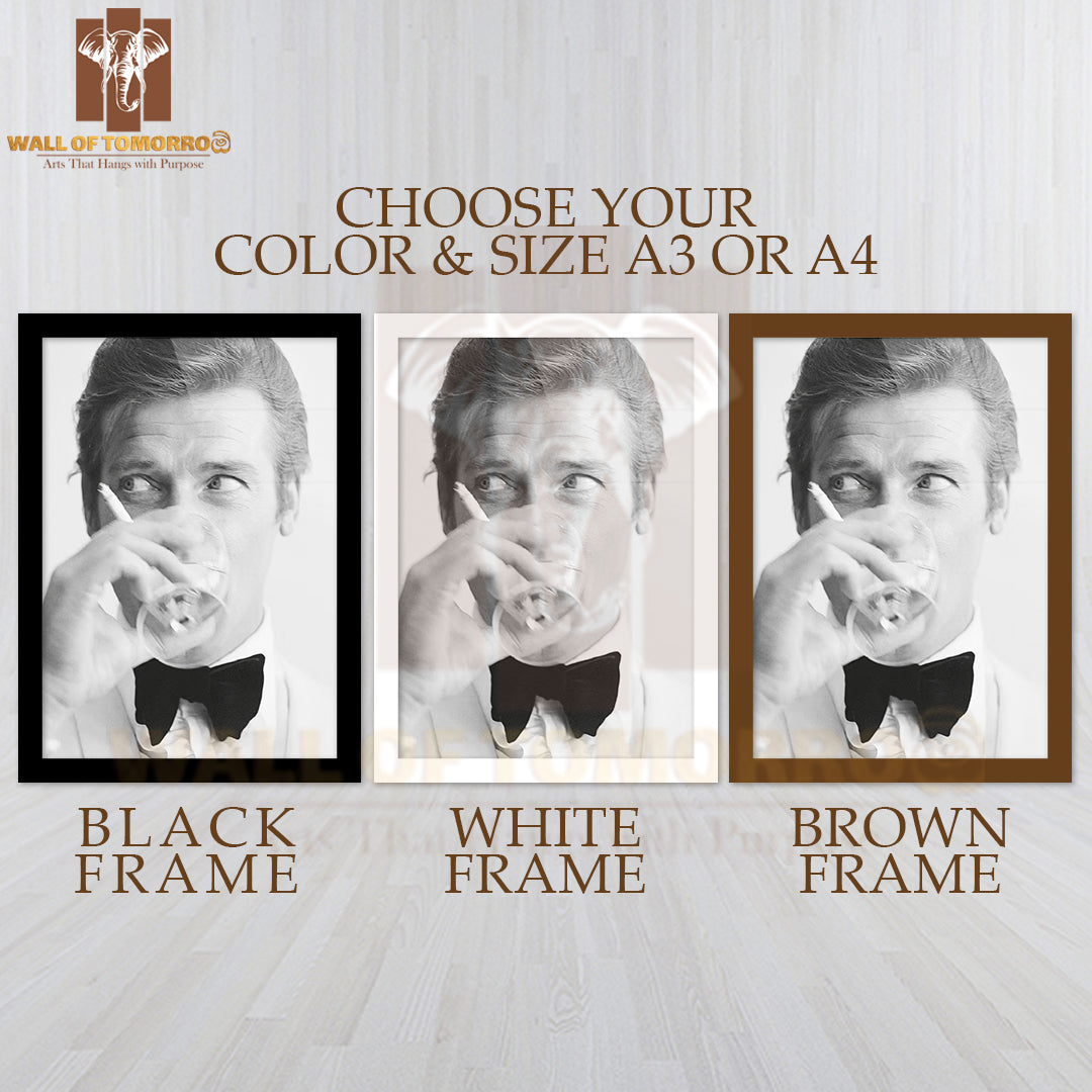 Roger Moore High Quality Glass Frame Wall Décor