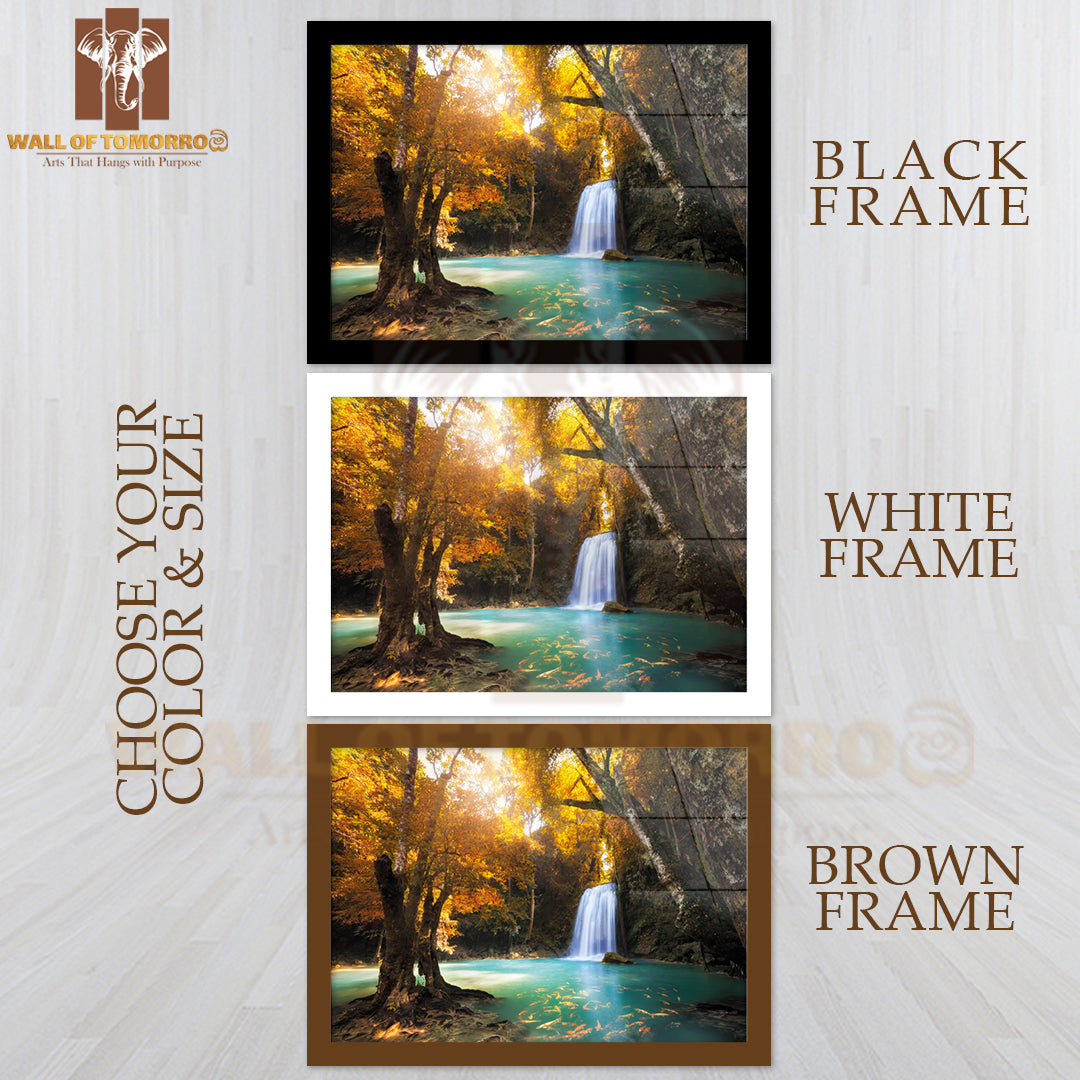 Deep Forest Waterfall in Kanchanaburi, Thailand High Quality Unframed Poster Print & Waterproof Poster Print Wall Décor