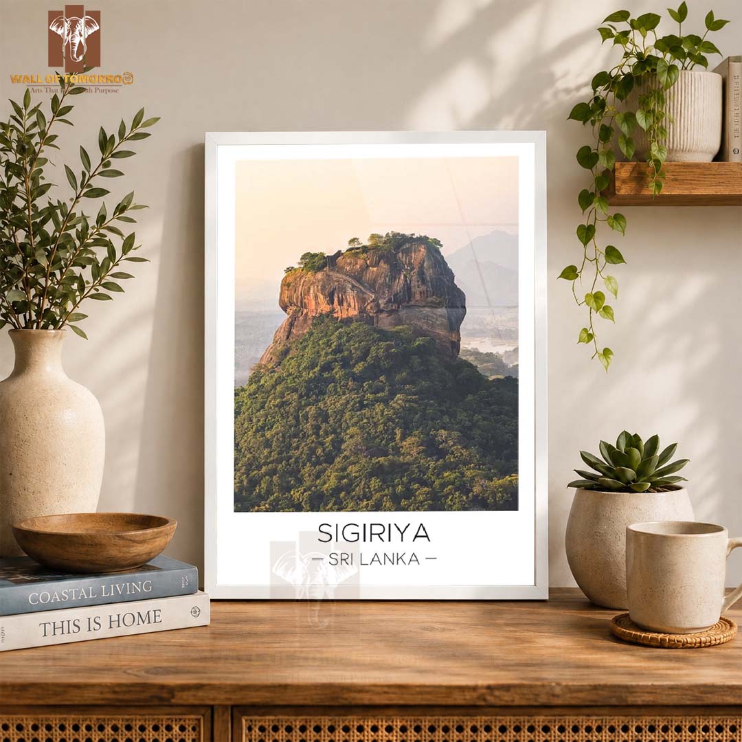 Sigiriya Rock, Sri Lanka Travel High Quality Glass Frame Wall Décor