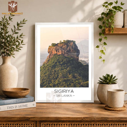 Sigiriya Rock, Sri Lanka Travel High Quality Glass Frame Wall Décor