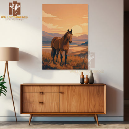 Horse with a Beautiful Background Animals High Quality Unframed Poster Print & Laminated Poster Print Wall Décor in Sri Lanka