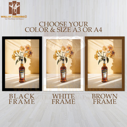 Aperol Aperitivo Flower Vase High Quality Glass Frame Wall Décor