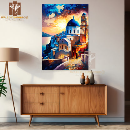 Painting Of a Church on A Cliff High Quality Unframed Poster Print & Waterproof Poster Print Wall Décor