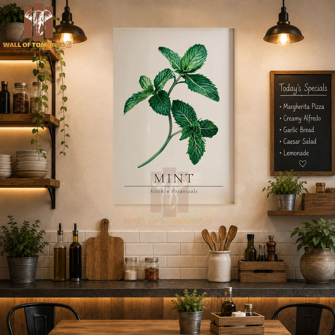 Mint Kitchen Botanicals Kitchen & Restaurant High Quality Unframed Poster Print & Waterproof Poster Print Wall Décor in Sri Lanka