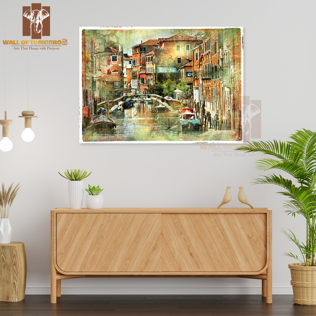 Venice, Artwork in Painting Style High Quality Unframed Poster Print & Waterproof Poster Print Wall Décor