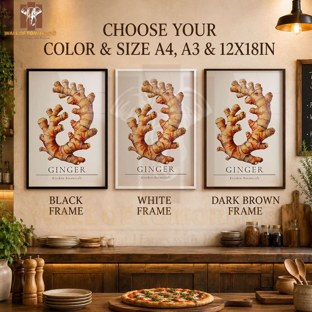 Ginger Kitchen Botanicals Kitchen & Restaurant High Quality Glass Frame Wall Décors in Sri Lanka