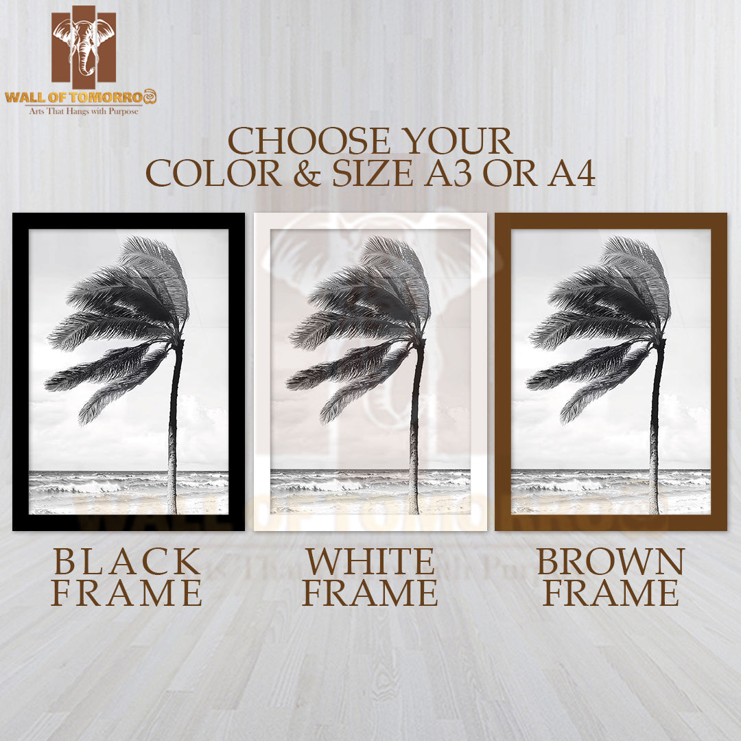 Breeze On Palmtree High Quality Glass Frame Wall Décor
