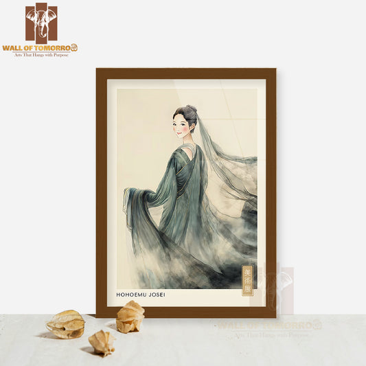 Hohoemu Josei Japandi Art High Quality Glass Frame Wall Décor