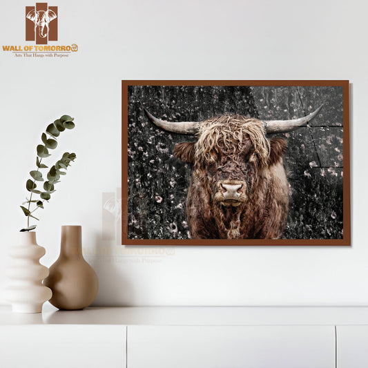 The Eye of The Bull, Highland Cattle Cow High Quality Unframed Poster Print & Waterproof Poster Print Wall Décor
