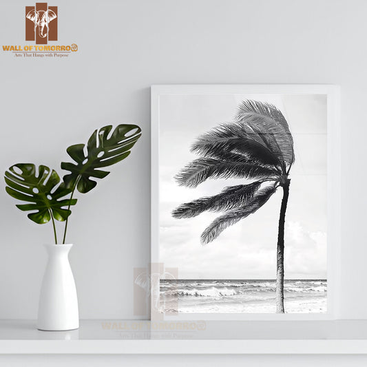 Breeze On Palmtree High Quality Glass Frame Wall Décor