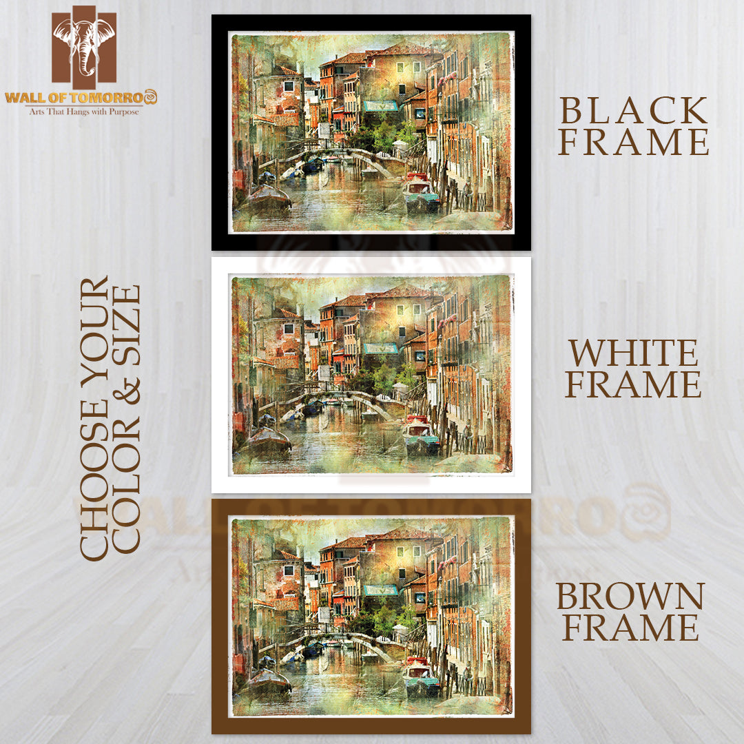 Venice, Artwork in Painting Style High Quality Unframed Poster Print & Waterproof Poster Print Wall Décor