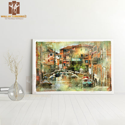 Venice, Artwork in Painting Style High Quality Unframed Poster Print & Waterproof Poster Print Wall Décor