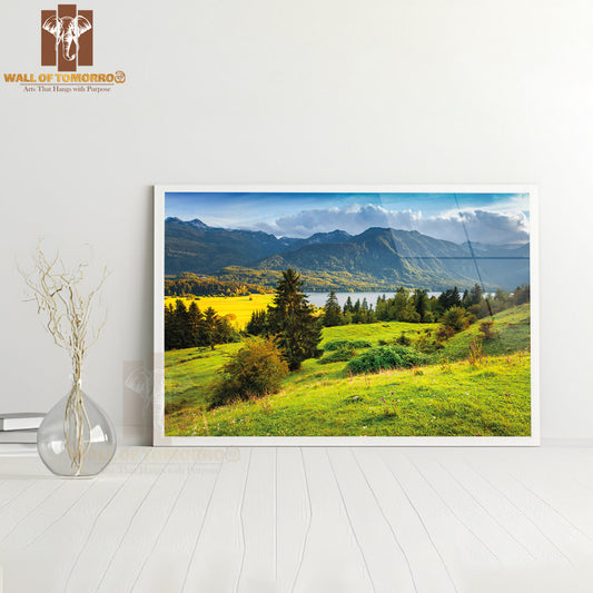 Colorful Summer Morning on the Bohinj Lake in Triglav National Park Slovenia High Quality Unframed Poster Print & Waterproof Poster Print Wall Décor