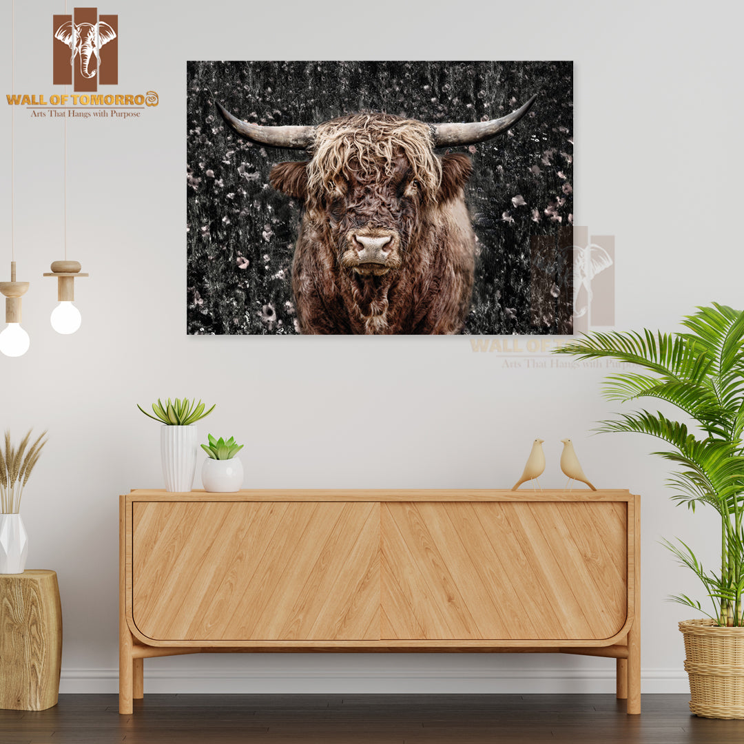 The Eye of The Bull, Highland Cattle Cow High Quality Unframed Poster Print & Waterproof Poster Print Wall Décor